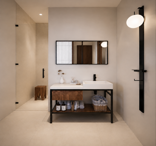 Premium bathroom finishes and construction detail